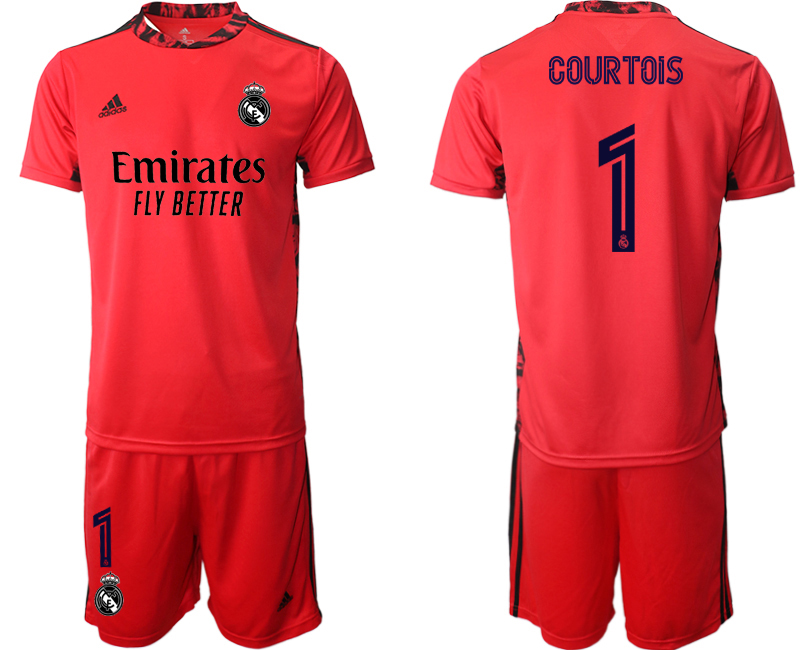 Men 2020-2021 club Real Madrid red goalkeeper #1 Soccer Jerseys